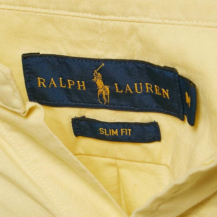 Pre Owned Polo Ralph Lauren Yellow Cotton Button Down Shirt M