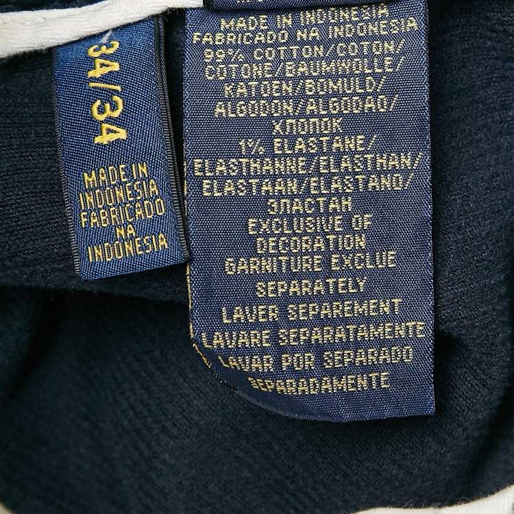 Pre Owned Polo Ralph Lauren Navy Blue Corduroy Trousers L