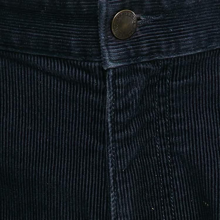 Pre Owned Polo Ralph Lauren Navy Blue Corduroy Trousers L