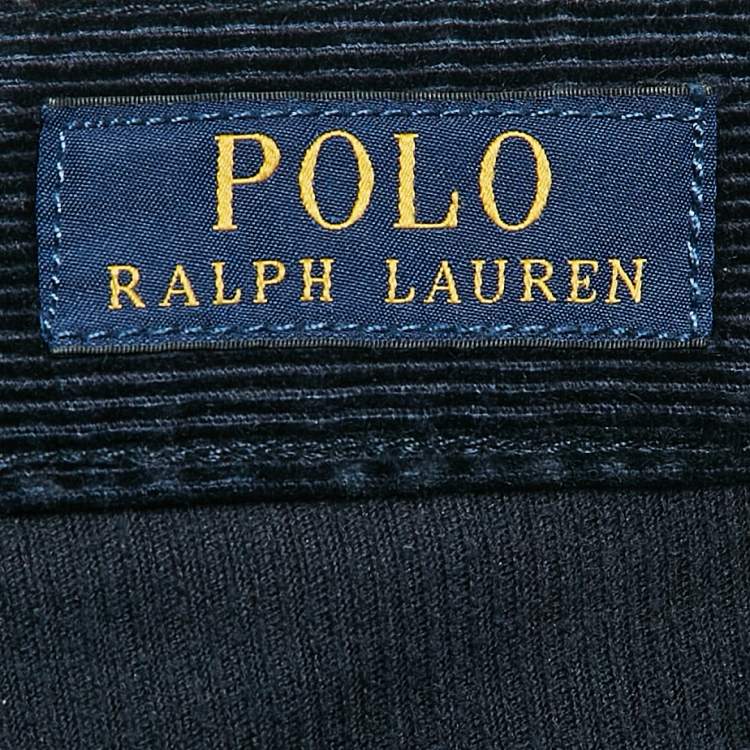 Pre Owned Polo Ralph Lauren Navy Blue Corduroy Trousers L
