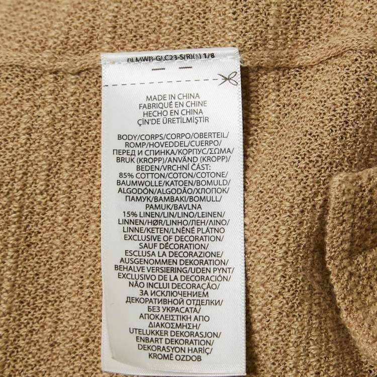 Pre Owned Polo Ralph Lauren Brown Textured Cotton Knit Short Sleeve Shirt XL
