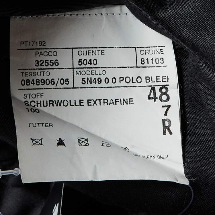 Pre Owned Polo Ralph Lauren Dark Blue Wool Regular Fit Trousers M