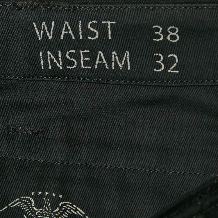 Pre Owned Polo Ralph Lauren Black Cotton Selvedge Chino Straight Fit Pants XXL