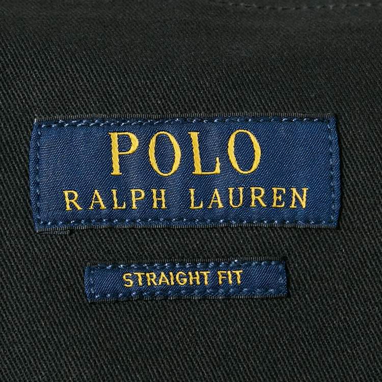 Pre Owned Polo Ralph Lauren Black Cotton Selvedge Chino Straight Fit Pants XXL