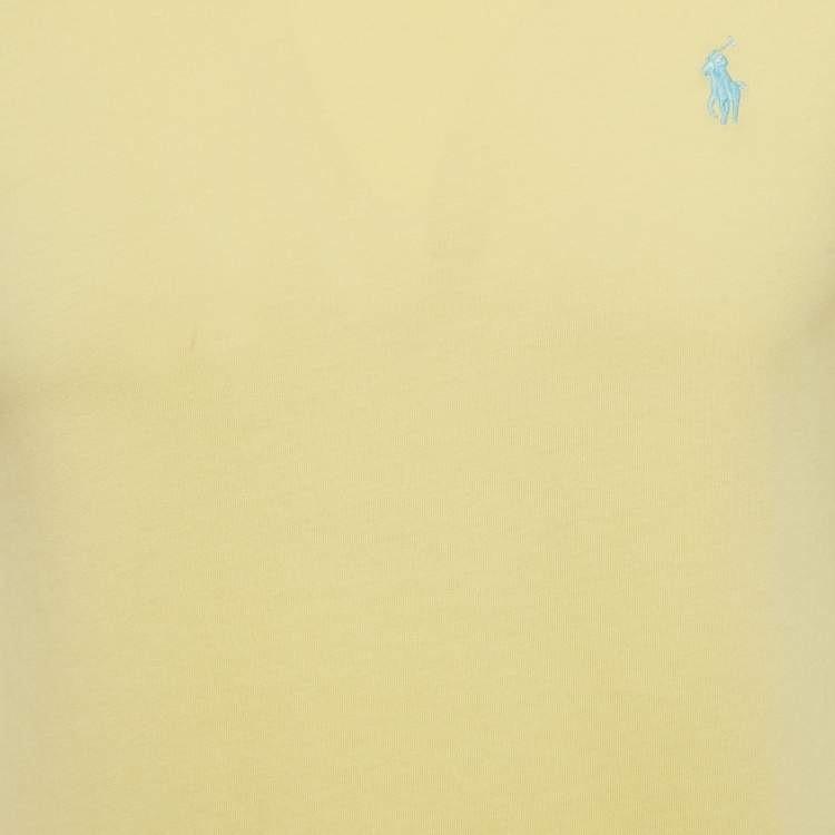 Pre Owned Polo Ralph Lauren Yellow Jersey Custom Slim Fit T-Shirt M