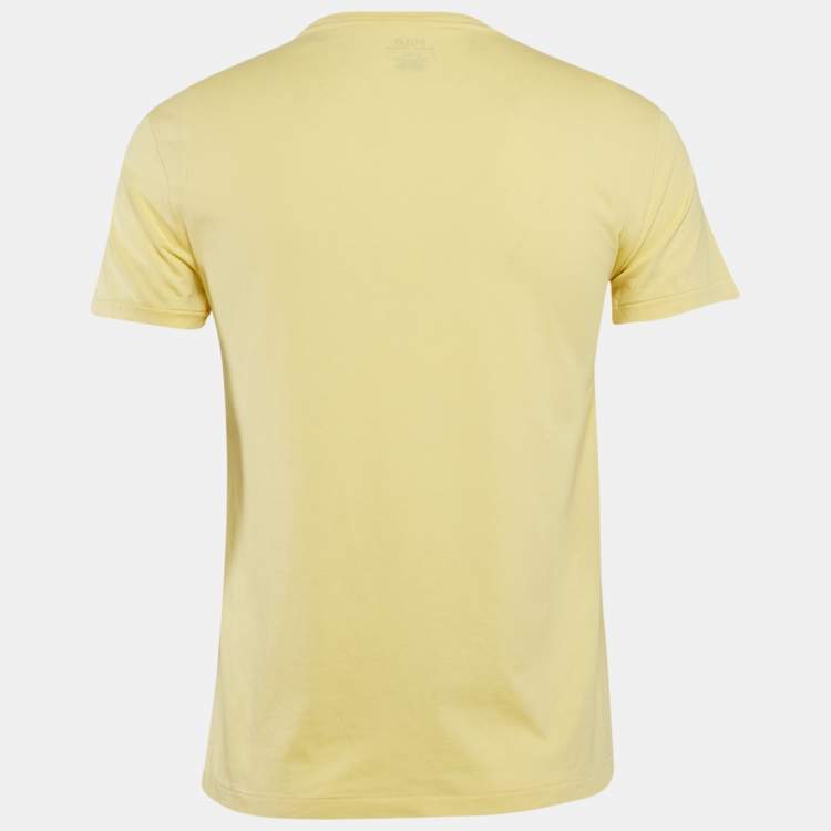 Pre Owned Polo Ralph Lauren Yellow Jersey Custom Slim Fit T-Shirt M