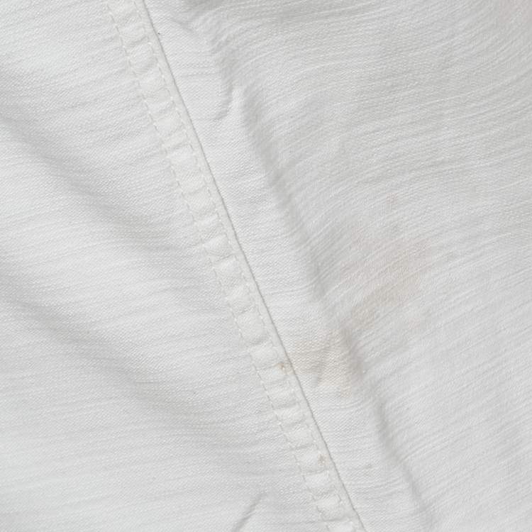 Pre Owned Polo Ralph Lauren White Cotton Straight Leg Trousers M