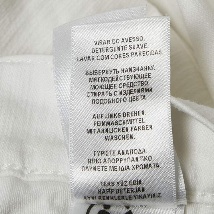 Pre Owned Polo Ralph Lauren White Cotton Straight Leg Trousers M