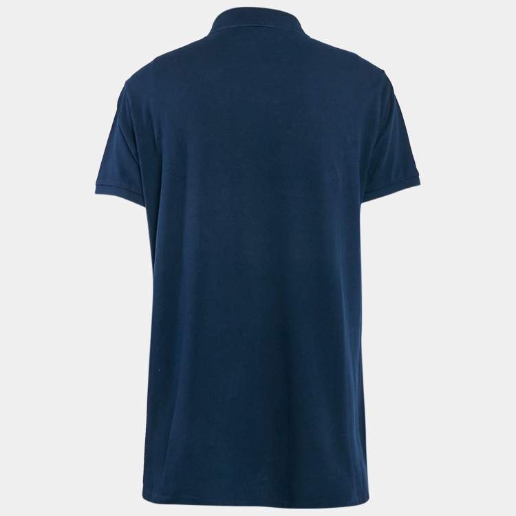 مملوكة مسبقًا Polo Ralph Lauren Navy Blue Cotton Pique Polo T-Shirt XL
