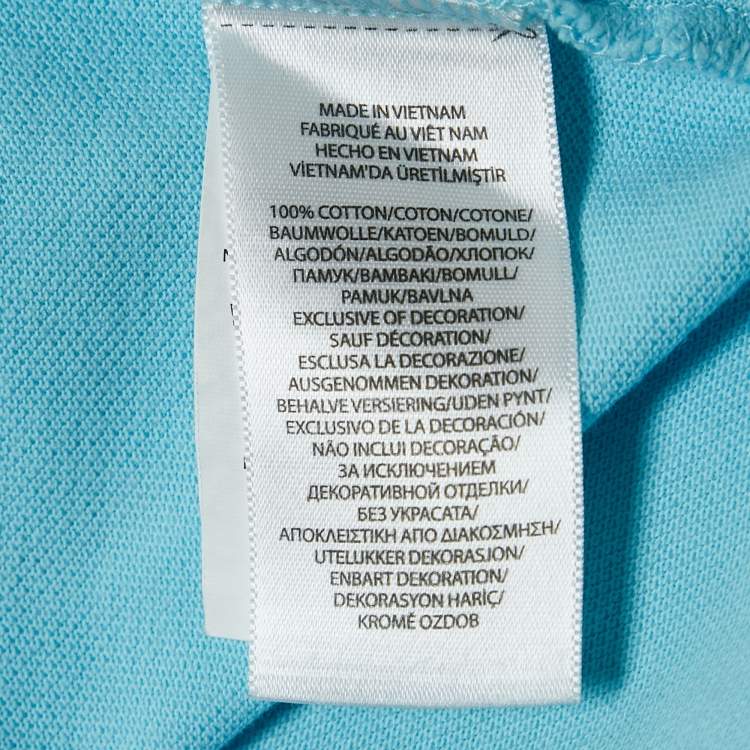 Pre Owned Polo Ralph Lauren Blue Pique Cotton Custom Slim Fit T-Shirt XL