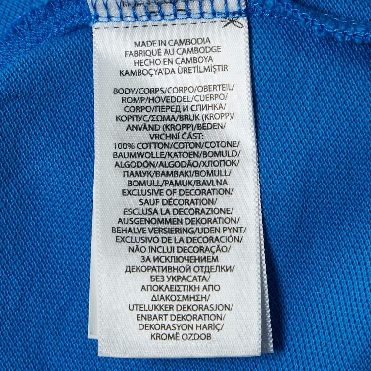 Pre Owned Polo Ralph Lauren Blue Pique Cotton Polo T-Shirt L