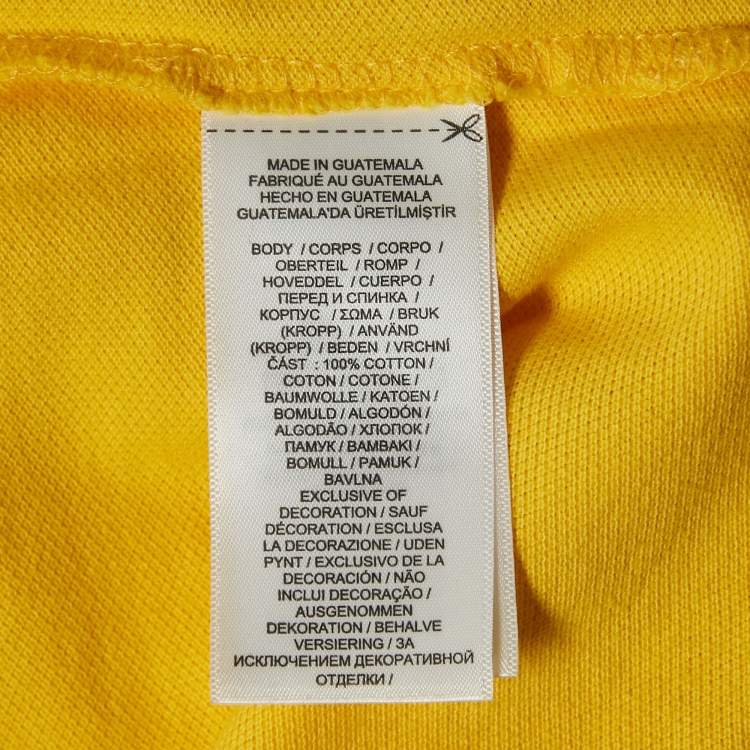 Pre Owned Polo Ralph Lauren Yellow Pique Cotton Polo T-Shirt L