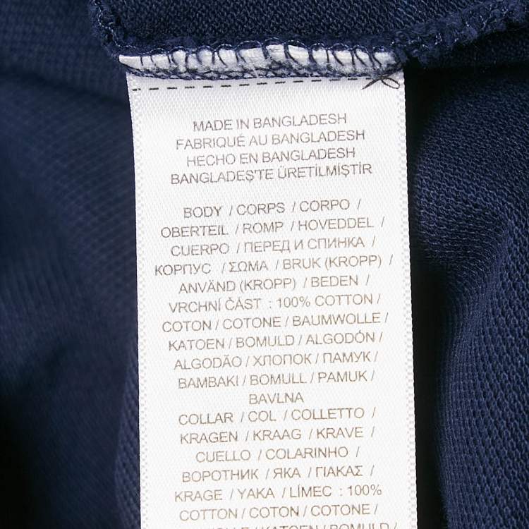 Pre Owned Polo Ralph Lauren Blue Pique Cotton Custom Fit Polo T-Shirt XXL