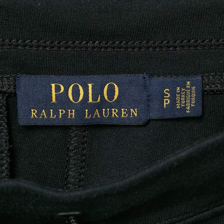 Pre Owned Polo Ralph Lauren Black Cotton Blend Knit Trackpants S 