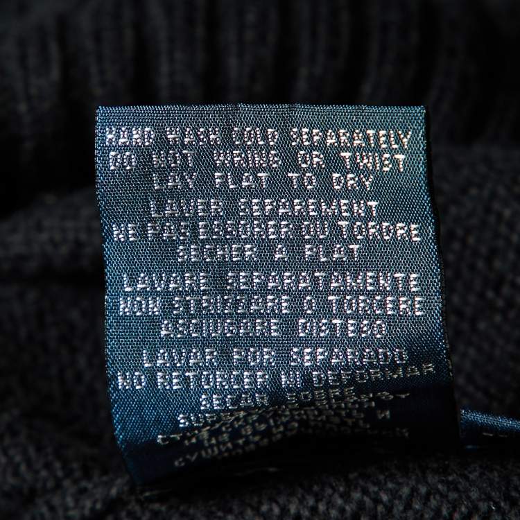 Pre Owned Polo Ralph Lauren Black Cotton Knit Sweater L