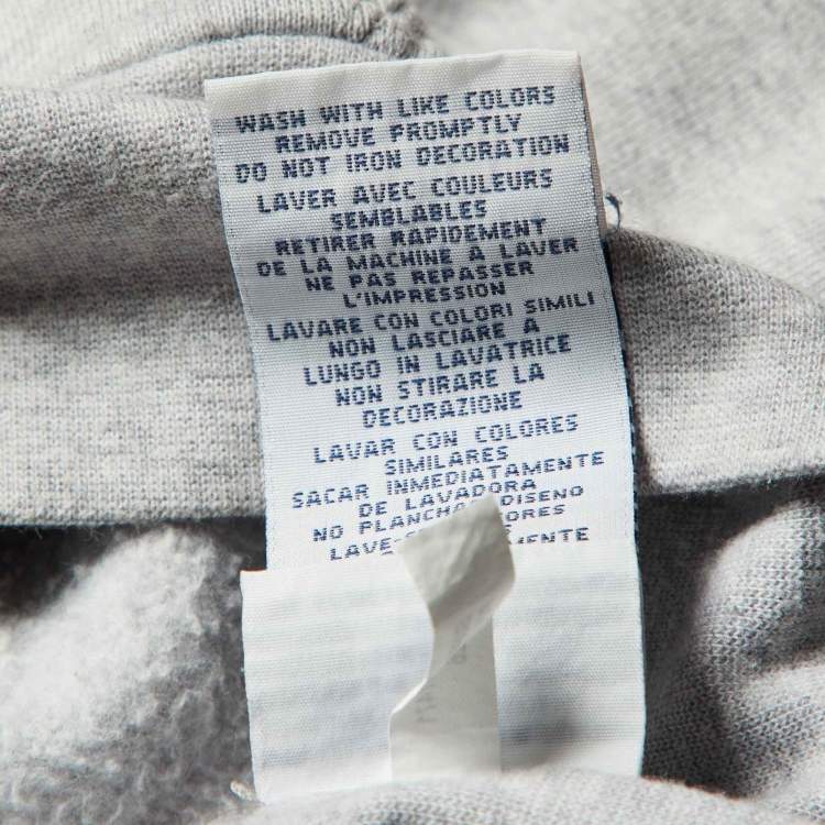 Pre Owned Polo Ralph Lauren Grey Cotton Logo Embroidered Hoodie M