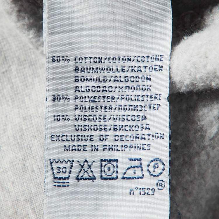 Pre Owned Polo Ralph Lauren Grey Cotton Logo Embroidered Hoodie M