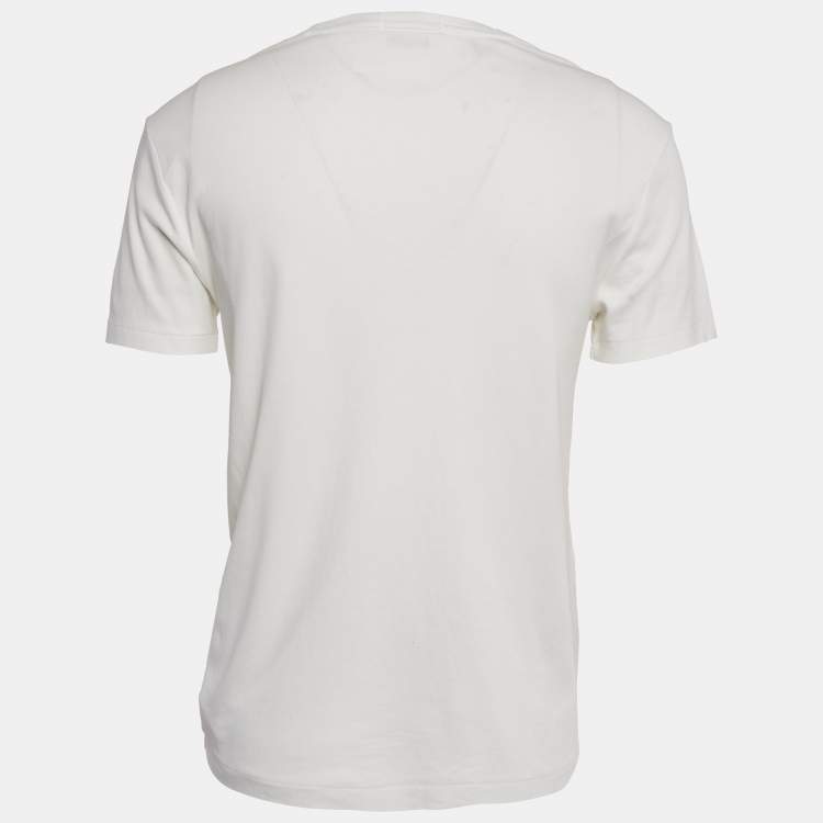 Pre Owned Polo Ralph Lauren White Cotton Crew Neck Custom Slim Fit T-Shirt M