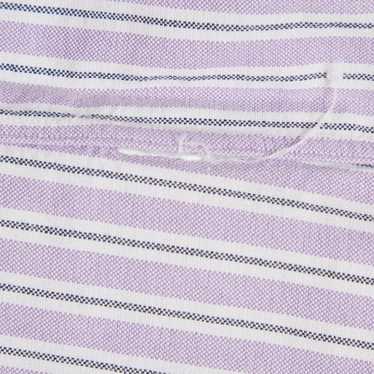 Pre Owned Polo Ralph Lauren Purple Stripe Cotton Button Down Shirt XXL