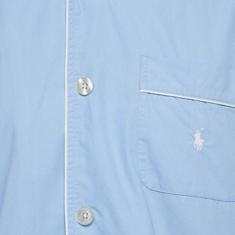 Pre Owned Polo Ralph Lauren Blue Cotton Shirt and Shorts M