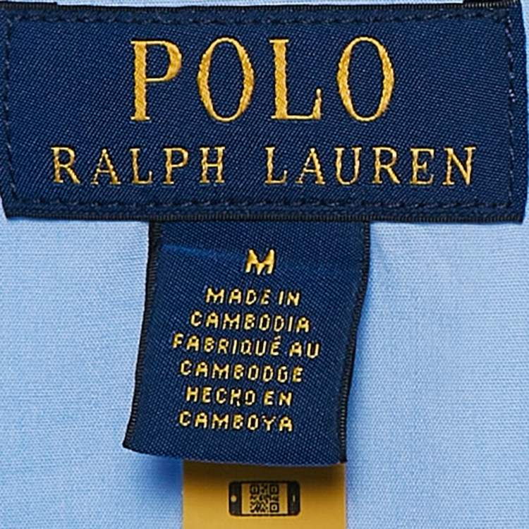 Pre Owned Polo Ralph Lauren Blue Cotton Shirt and Shorts M