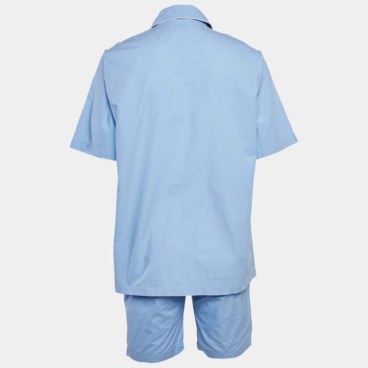 Pre Owned Polo Ralph Lauren Blue Cotton Shirt and Shorts M