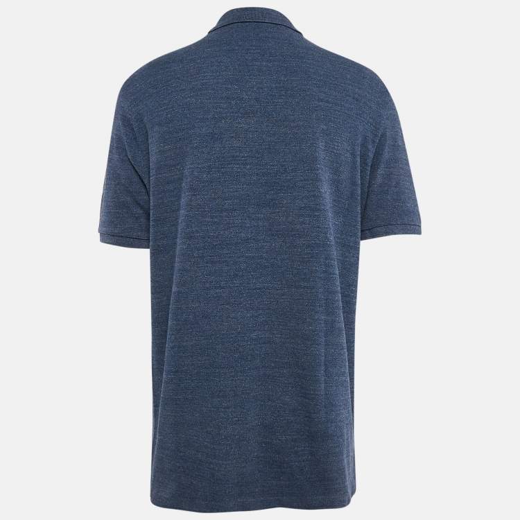 Pre Owned Polo Ralph Lauren Navy Blue Cotton Classic Fit Polo T-Shirt L