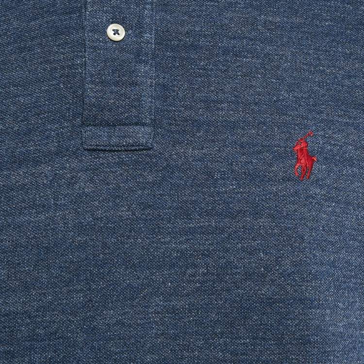 Pre Owned Polo Ralph Lauren Navy Blue Cotton Classic Fit Polo T-Shirt L