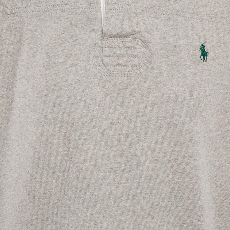 Pre Owned Polo Ralph Lauren Grey Cotton The Iconic Rugby Shirt XL