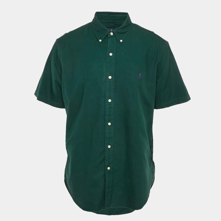 Pre Owned Polo Ralph Lauren Green Cotton Short Sleeve Shirt XL
