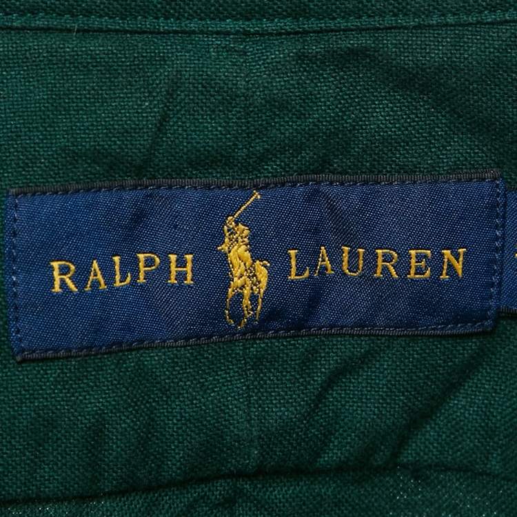 Pre Owned Polo Ralph Lauren Green Cotton Short Sleeve Shirt XL