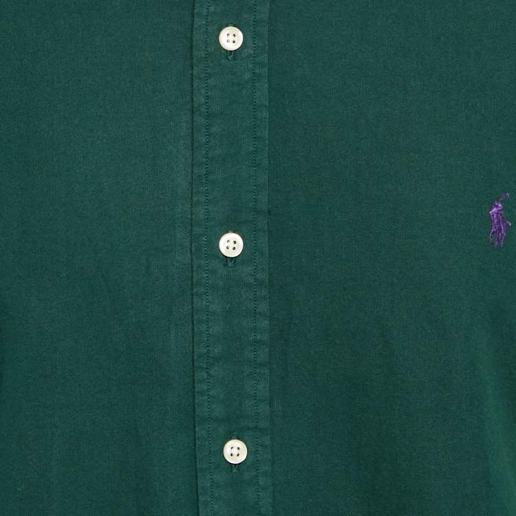 Pre Owned Polo Ralph Lauren Green Cotton Short Sleeve Shirt XL