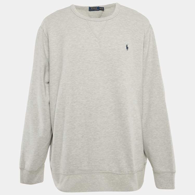 Pre Owned Polo Ralph Lauren Grey Cotton Blend Crew Neck Sweatshirt XXL