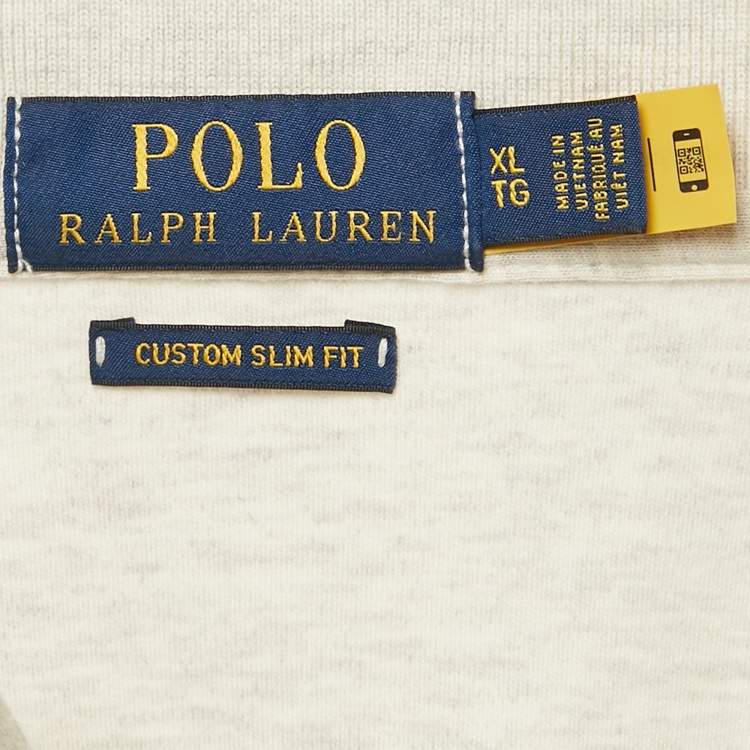 Pre Owned Polo Ralph Lauren Off-White Cotton Polo T-Shirt XL