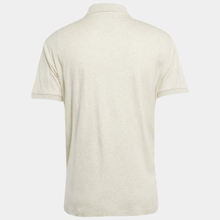 Pre Owned Polo Ralph Lauren Off-White Cotton Polo T-Shirt XL