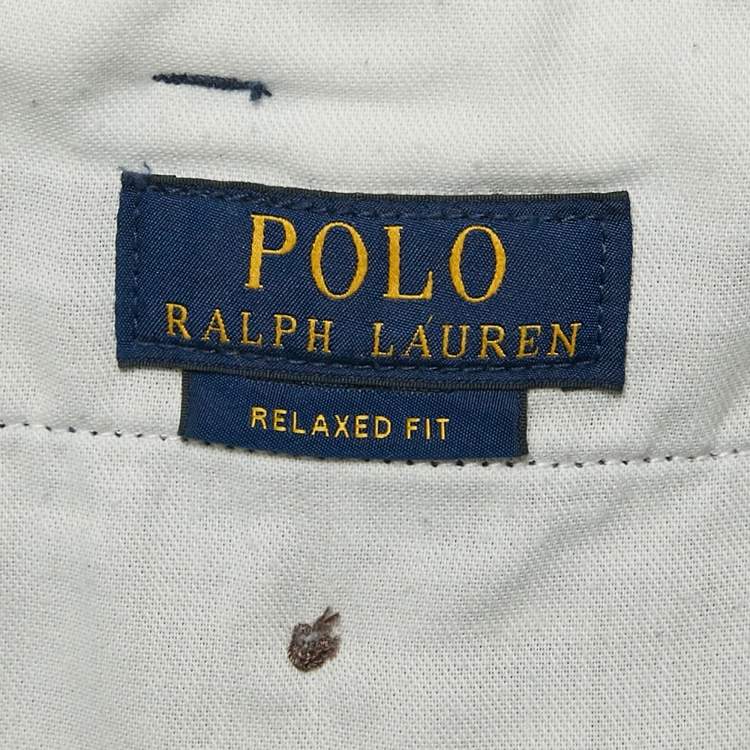 Pre Owned Polo Ralph Lauren Navy Blue Cotton Chino Short L