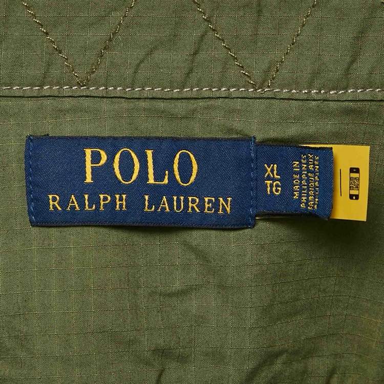 Pre Owned Polo Ralph Lauren Grey Cotton Felt Button Front Jacket XL