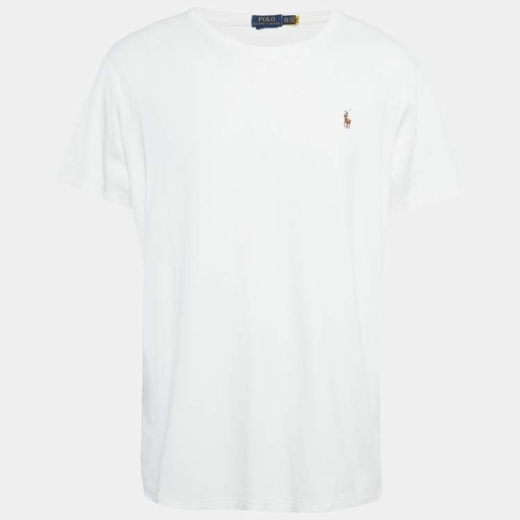 مملوكة مسبقًا Polo Ralph Lauren White Cotton Crew Neck T-Shirt XXL