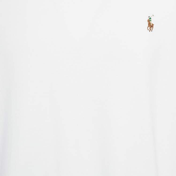 مملوكة مسبقًا Polo Ralph Lauren White Cotton Crew Neck T-Shirt XXL