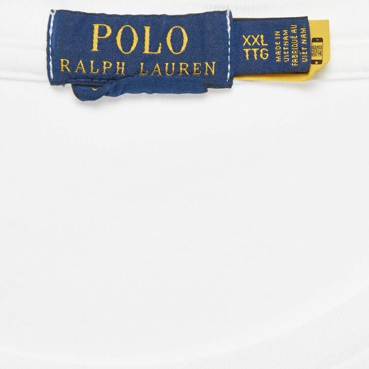 مملوكة مسبقًا Polo Ralph Lauren White Cotton Crew Neck T-Shirt XXL