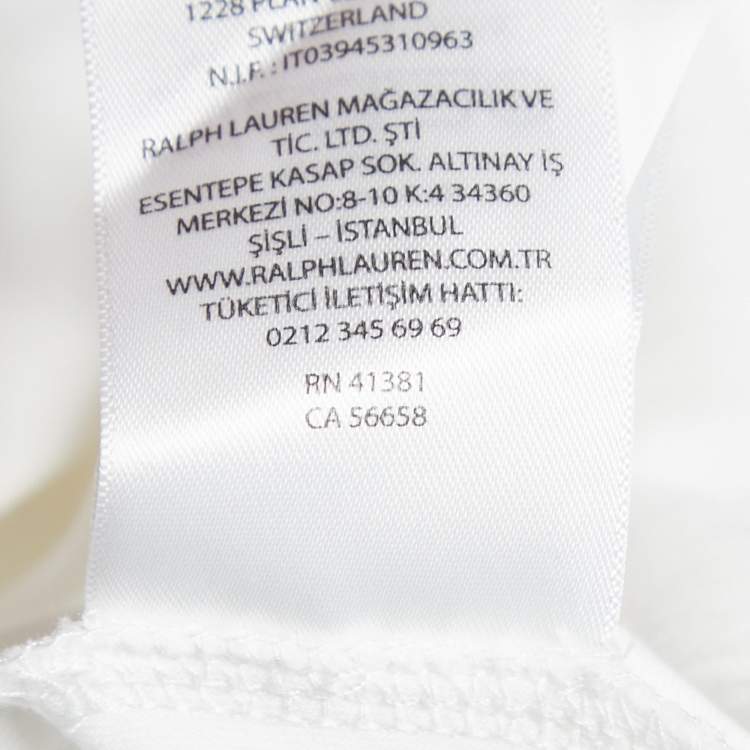 مملوكة مسبقًا Polo Ralph Lauren White Cotton Crew Neck T-Shirt XXL