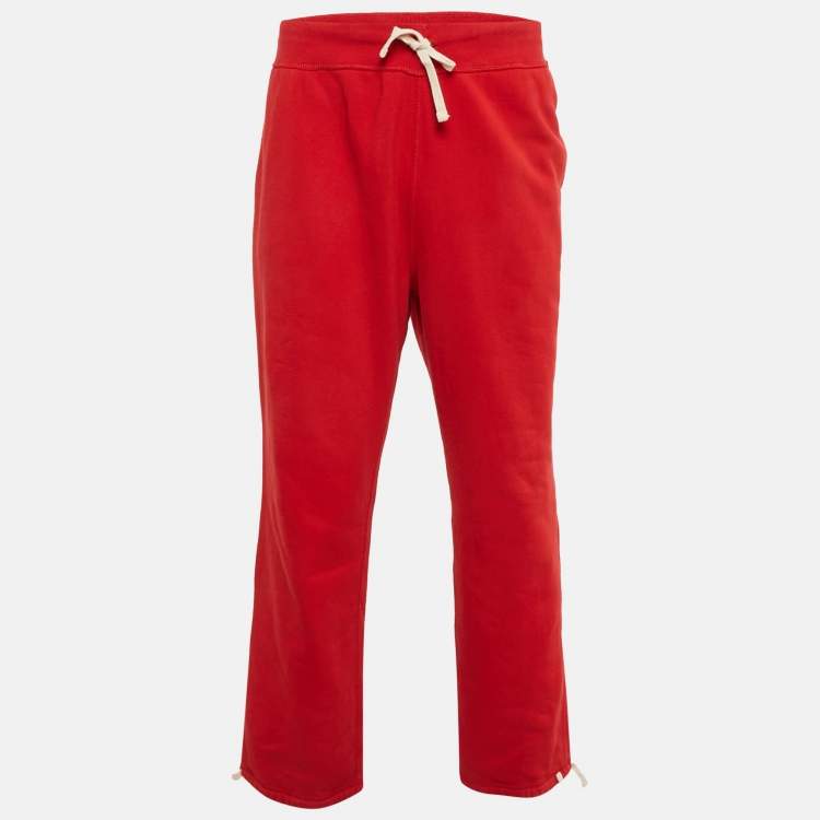 Pre Owned Polo Ralph Lauren Red Cotton Track Pants XL