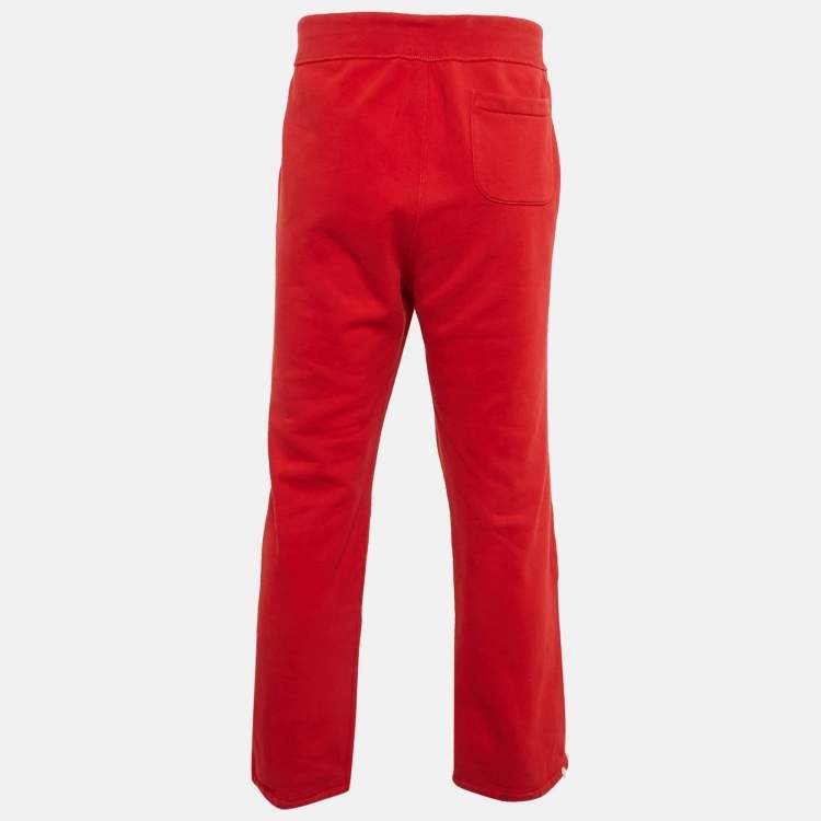 Pre Owned Polo Ralph Lauren Red Cotton Track Pants XL