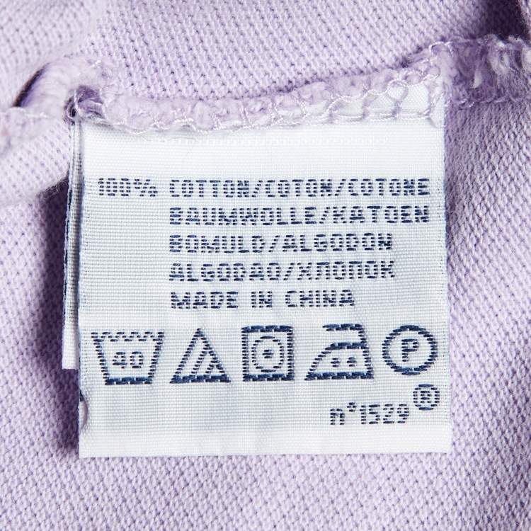 Pre Owned Polo Ralph Lauren Lavender Cotton Custom Fit Polo T-Shirt M