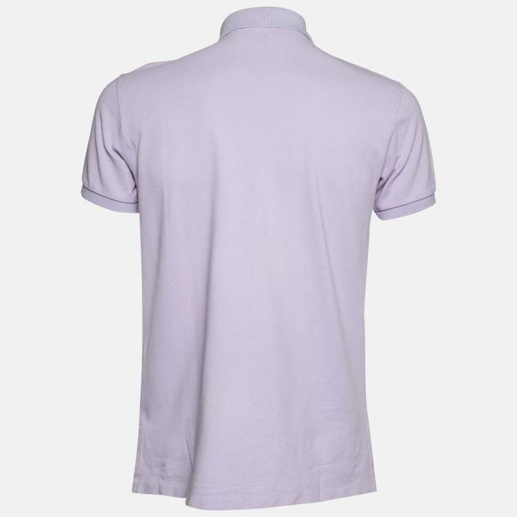 Pre Owned Polo Ralph Lauren Lavender Cotton Custom Fit Polo T-Shirt M