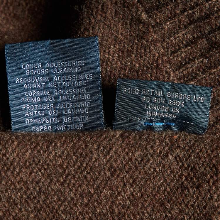 Pre Owned Polo Ralph Lauren Brown Lambs Wool High Neck Sweater M