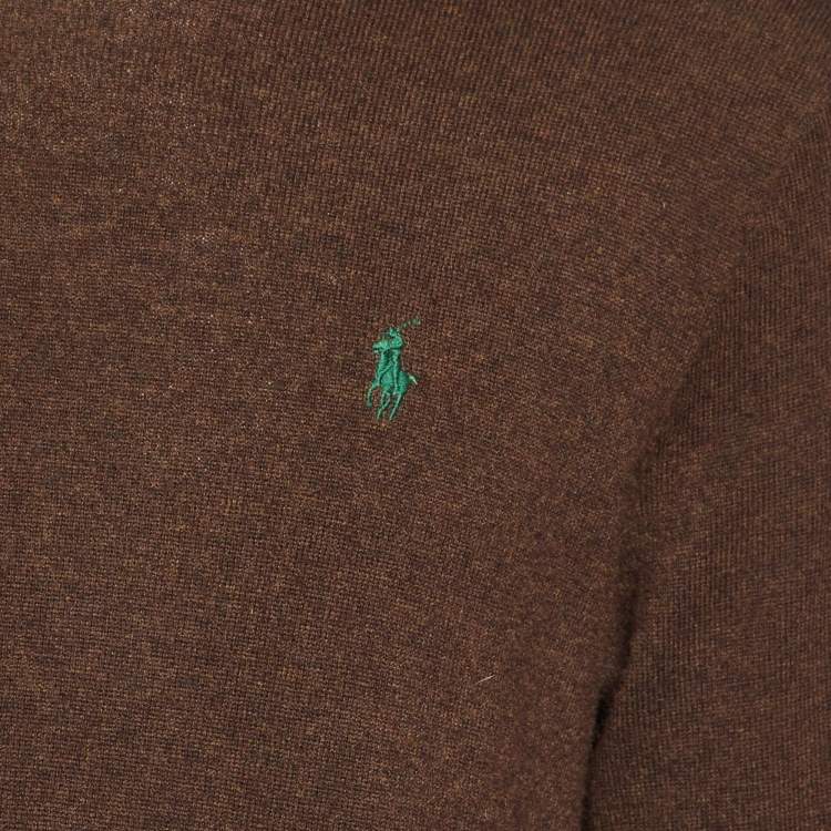 Pre Owned Polo Ralph Lauren Brown Merino Wool Turtle Neck Sweater M