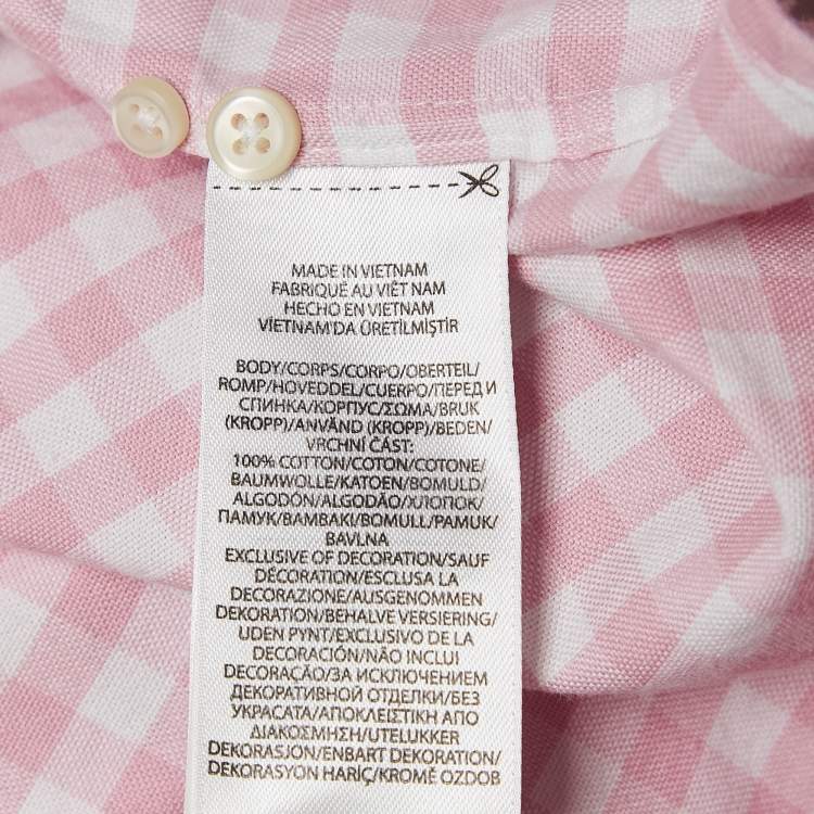 Pre Owned Polo Ralph Lauren Pink Gingham Cotton Button Down Shirt XXL