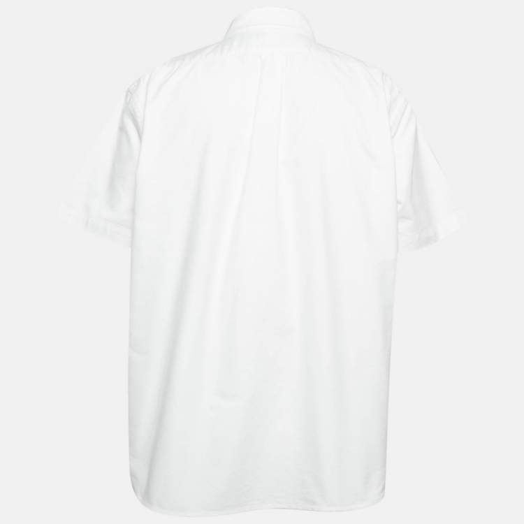 Pre Owned Polo Ralph Lauren White Cotton Half Sleeve Button Down Shirt XXL