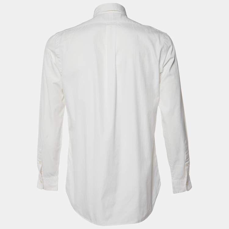 Pre Owned Polo Ralph Lauren White Cotton Button Down Shirt M